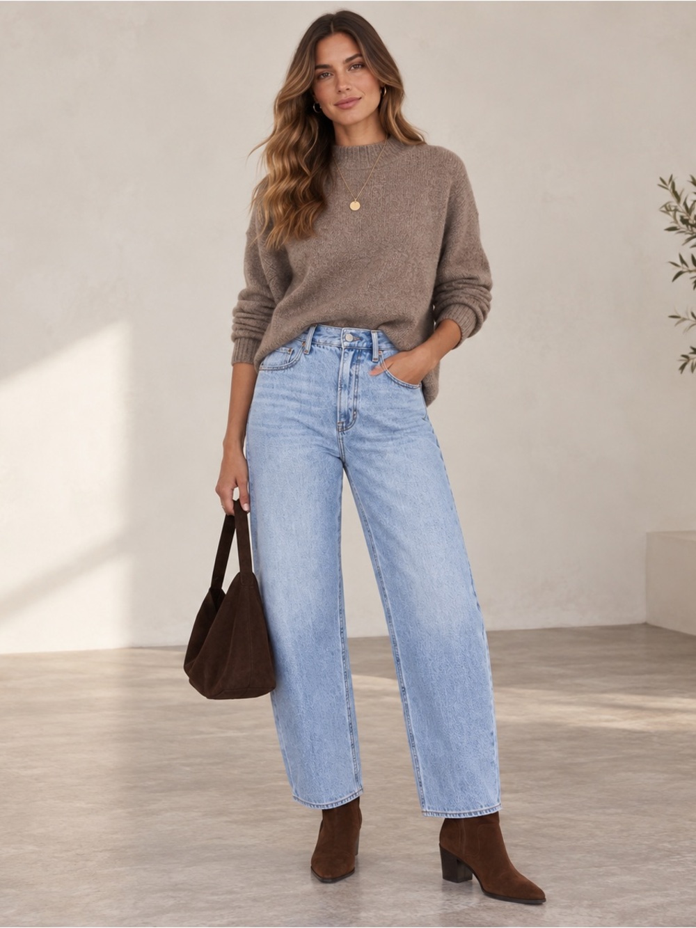 Pistola Wes High Rise Barrel Jeans 27 Gaze Light Wash Curved Leg $198